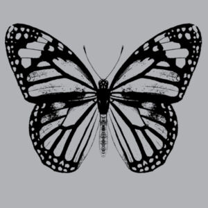 Monarch Butterfly - Black - Womens Mika Organic Long Sleeved Dress Design