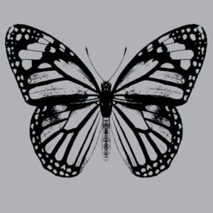 Monarch Butterfly - Black - Womens Mika Organic Short Sleeved Dress Design