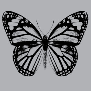 Monarch Butterfly - Black - Womens Stencil Hood Design