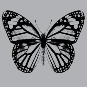 Monarch Butterfly - Black - Womens Crop Hood Design