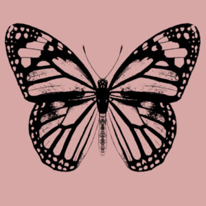 Monarch Butterfly - Black - Womens Faded Tee Design