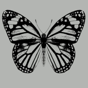 Monarch Butterfly - Black - Womens Classic Tee Design