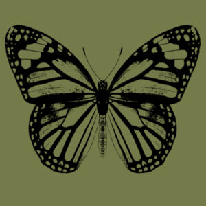Monarch Butterfly - Black - Cross Back Canvas Apron Design