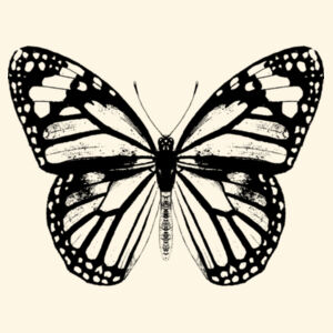 Monarch Butterfly - Black - Shoulder Tote Design