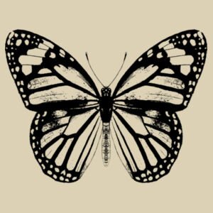 Monarch Butterfly - Black - Medium Calico Bag Design