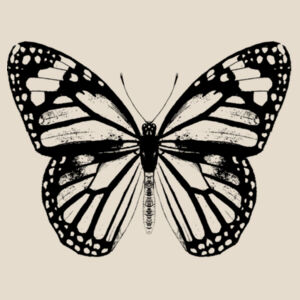 Monarch Butterfly - Black - Heavy Duty Canvas Tote Bag Design