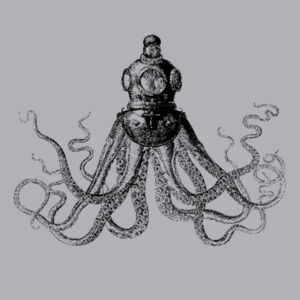 Octopus in Diving Helmet - Mens Premium Crew Design