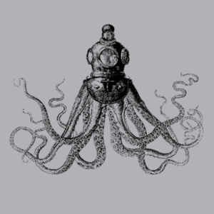 Octopus in Diving Helmet - Mens Standard Crew  Design