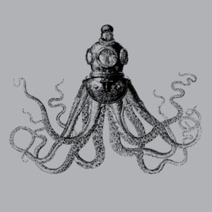 Octopus in Diving Helmet - Mens Outline Tee Design