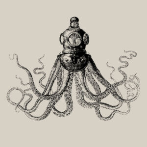 Octopus in Diving Helmet - Womens Heavy Crew Design