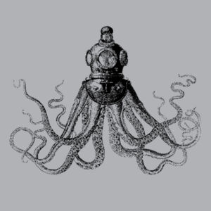 Octopus in Diving Helmet - Womens Stencil Hood Design