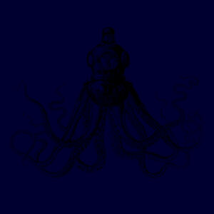 Octopus in Diving Helmet - Cross Back Canvas Apron Design