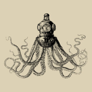 Octopus in Diving Helmet - Small Calico Bag Design