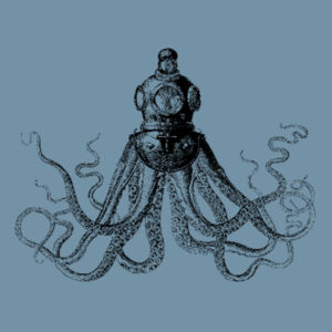 Octopus in Diving Helmet - Denim Carrie Tote Design