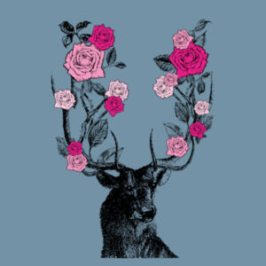 Stag and Roses - Denim Carrie Tote Design
