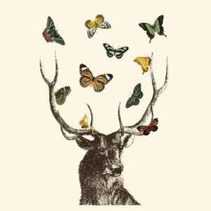Stag and Butterflies  - Parcel Tote Design