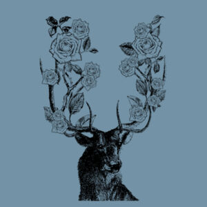 Stag and Roses - Black - Denim Carrie Tote Design