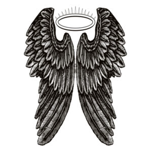 Angel Wings with Halo - Kids Youth T shirt Design