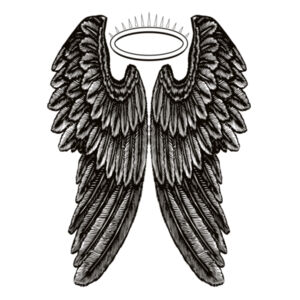 Angel Wings with Halo - Short Sleeve Bodysuit Design