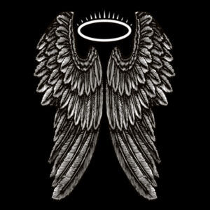 Angel Wings with Halo - Womens Heavy Crew Design