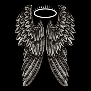 Angel Wings with Halo - Womens Crop Long Sleeved Tee Design
