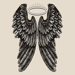 Angel Wings with Halo - Womens Maple Organic Tee Design