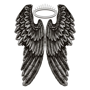Angel Wings with Halo - Womens Mali Tee Design