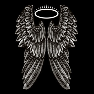 Angel Wings with Halo - Womens Silhouette Tee Design