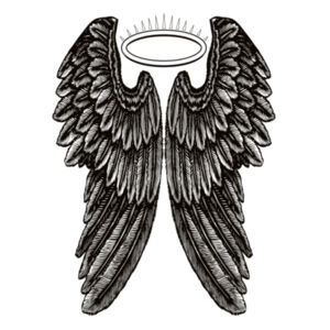 Angel Wings with Halo - Womens Basic Tee Design