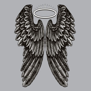 Angel Wings with Halo - Mens Stencil Hoodie Design