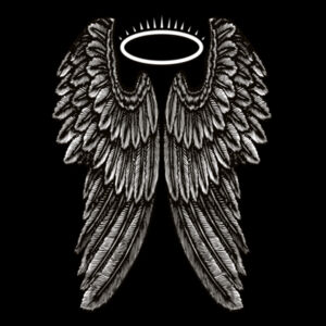 Angel Wings with Halo - Mens Premium Crew Design