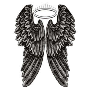 Angel Wings with Halo - Mens Supply Crew Design