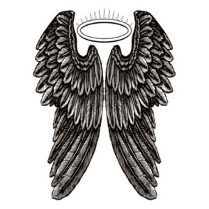 Angel Wings with Halo - Mens Lowdown Singlet Design