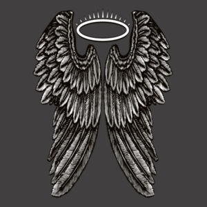 Angel Wings with Halo - Mens Faded Tee Design