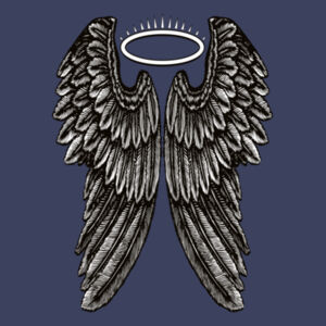 Angel Wings with Halo - Mens Stone Wash Staple Design