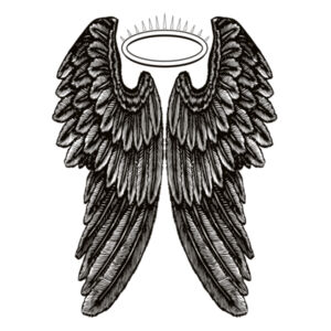 Angel Wings with Halo - Mens Tall Tee Design
