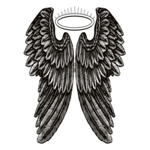 Angel Wings with Halo - Long Sleeve Bodysuit Design