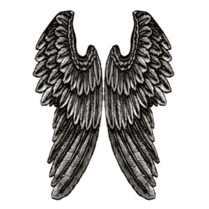 Angel Wings - Womens Shallow Scoop Tee Design