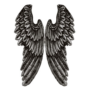 Angel Wings - Mens Shadow Scoop Neck Tee Design