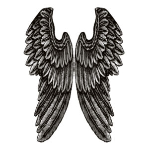 Angel Wings - Mens Tarmac V Neck Tee Design