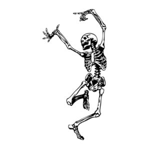 Dancing Skeleton - Womens Bevel V-Neck Tee Design
