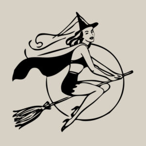 Pretty Retro Witch - Womens Stencil Hood Design