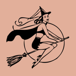 Pretty Retro Witch - Womens Crop Hood Design