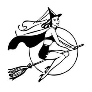 Pretty Retro Witch - Womens Icon Tee Design